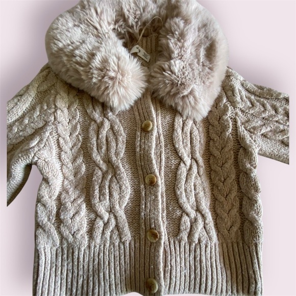 Mango MNG wool blend  COZY  BEIGE cardigan - Picture 10 of 12
